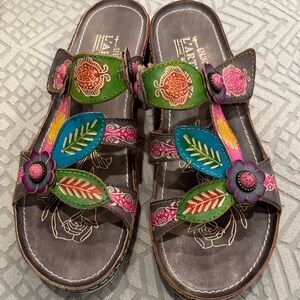 L'ATISTE Women's Colorful Embroidered Sandals